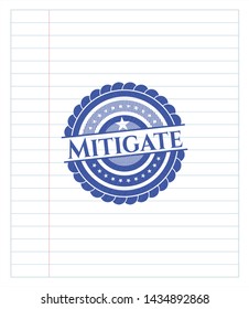 Mitigate draw (pen strokes). Blue ink. Vector Illustration. Detailed.