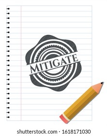 Mitigate pencil strokes emblem. Vector Illustration. Detailed.