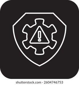 Mitigation Crisis management icon with black filled line style. project, risk, plan, security, warning, facility, response. Vector illustration