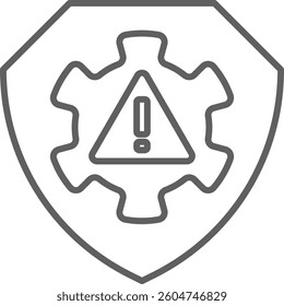 Mitigation Crisis management icon with black outline style. project, risk, plan, security, warning, facility, response. Vector illustration