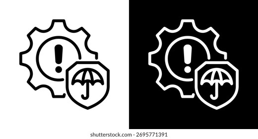 Icono De Mitigación De Línea Estilo Blanco Y Negro