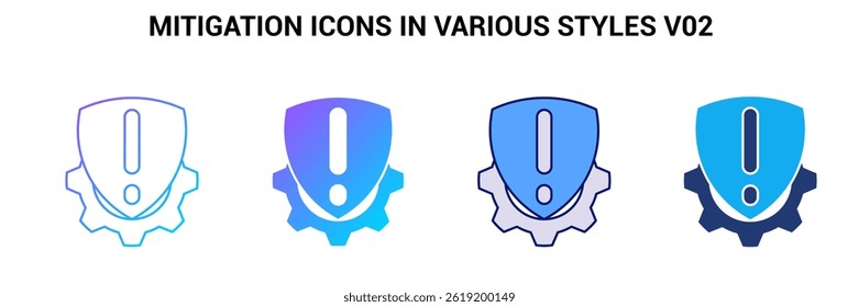 Icono de mitigación representado por el símbolo de mitigación Azul, degradado, doble tono, estilo de relleno.