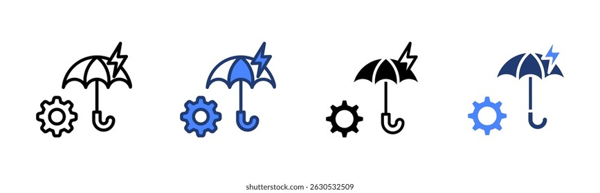 Ícone de atenuação da coleção de vários estilos da folha