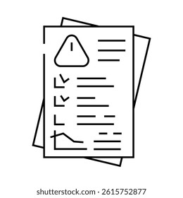 mitigation plan risk line icon vector. mitigation plan risk sign. isolated contour symbol black illustration
