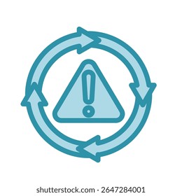 Mitigación Paso doble tono color azul, mini icono de ilustración. uso para el concepto moderno, impresión, interfaz de usuario, kit de UX, Web y desarrollo de App. Vector relacionado con la gestión de riesgos, negocios, finanzas.