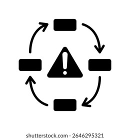 Mitigation Step glyph, mini illustration icon. use for modern concept, print, UI, UX kit, web and app development. Vector related to risk management, business, finance.
