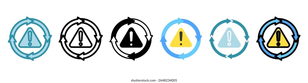 Mitigation Step multi estilo, mini ilustração ícone conjunto. Vetor para conceito moderno, impressão, UI, kit UX, web e desenvolvimento de aplicativos. Relacionados com a gestão de riscos, negócios, finanças.