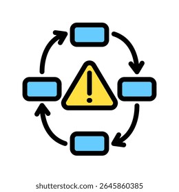 Color del contorno del paso, mini icono de la ilustración. uso para el concepto moderno, impresión, interfaz de usuario, kit de UX, Web y desarrollo del App. Vector relacionado con la gestión de riesgos, negocios, finanzas.

