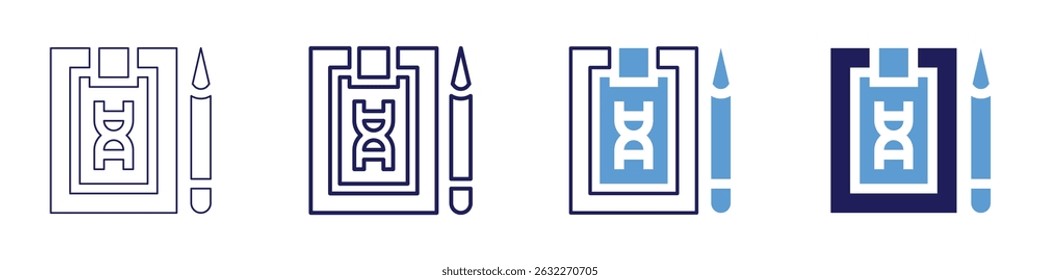 Mitochondrial DNA icon in 4 different styles. Thin Line, Line, Bold Line, Duotone. Duotone style. Editable stroke.