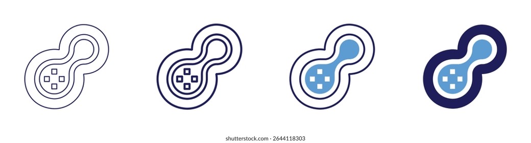 Mitosis icon in 4 different styles. Thin Line, Line, Bold Line, Duotone. Duotone style. Editable stroke.