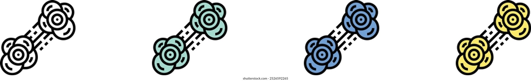mitosis icon. Outline, Green, Blue and Yellow Style Design Isolated On White Background