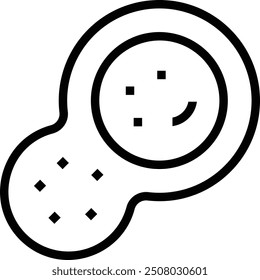 Icono de mitosis. Diseño de estilo lineal delgado aislado sobre fondo blanco