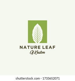 Mitragyna Speciosa. Kratom Leaf Logo Design Vector Icon Illustration