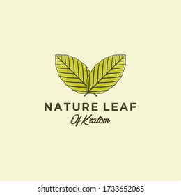 Mitragyna speciosa. imagen vectorial del diseño del logotipo de la hoja de kratom