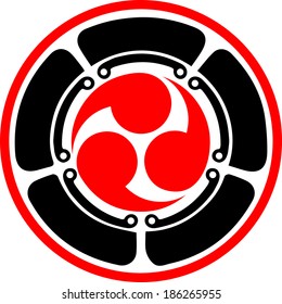 Mitsu Tomoe - Japanese Triad Symbol - Martial Arts - Vector