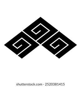Mitsumori Inazuma Hishi (Three-layered Diamond Lightning). A vector icon illustration of a Japanese family crest derived from the thunder motif.