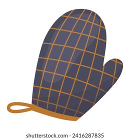 The mitt is a hot pot holder. Vector illustration on a white background