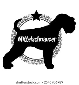 Mittelschnauzer. dog silhouette, dog, dog breeds,  vector, silhouette, logo design, animal, illustration, icon, sign, black, pet