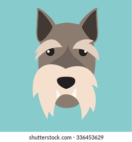 Mittelyshnauter, breed dog square icon, vector illustration