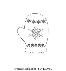 Mitten black on a white background