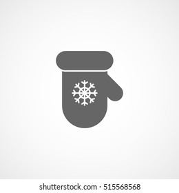 Mitten Christmas New Year Flat Icon On White Background