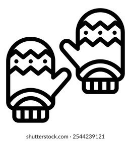 Mitten christmas vector icon illustration