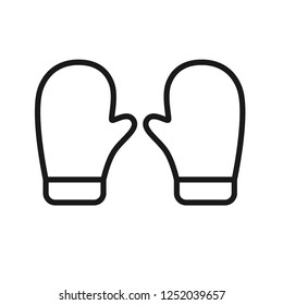 Mitten colored flat. Mitten icon. Christmas glove icon. Mitten glove linear icon. Santa glove vector sign.symbol. 