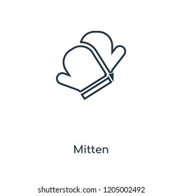 Mitten concept line icon. Linear Mitten concept outline symbol design. This simple element illustration can be used for web and mobile UI/UX.