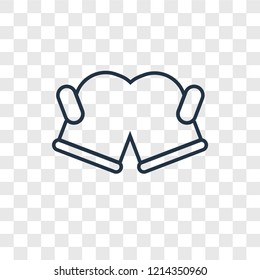Mitten concept vector linear icon isolated on transparent background, Mitten concept transparency concept in outline style