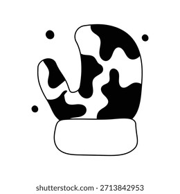 Mitten doodle icono con fondo blanco Vector Ilustración de stock