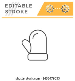 Mitten editable stroke line icon