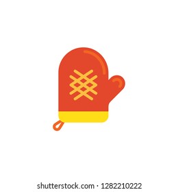 Mitten flat vector style icon. Cooking and kitchen icon  for websites, web design, mobile app.