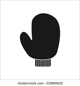 Mitten or gauntlet symbol sign silhouette icon on background