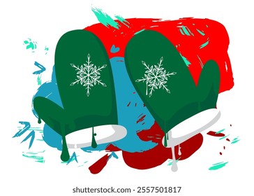 Mitten Glove graffiti. Abstract modern street art decoration performed in urban painting style.