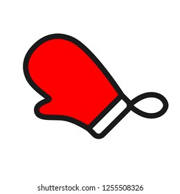 Mitten glove linear icon. Christmas glove icon. Mitten icon. Santa glove vector sign. Mitten colored flat symbol. 