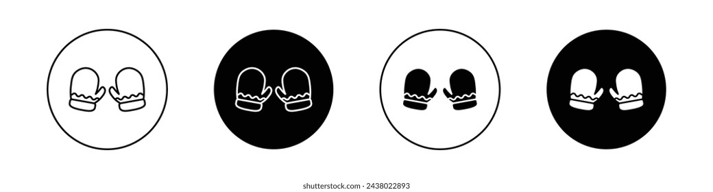 Mitten Gloves icon set. winter snow wool gloves vector symbol.