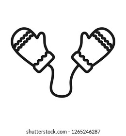 Mitten gloves linear icon. Christmas glove icon. Mitten icon. 2019 Santa glove vector sign. Mitten flat symbol. 