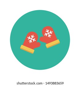 mitten glyph flat vector icon 