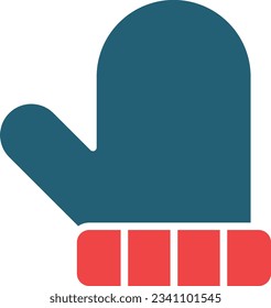Mitten Glyph Two Color Icon For Personal And Commercial Use.
