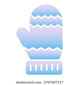 Mitten gradient icon, Christmas vector illustration with ornament pattern