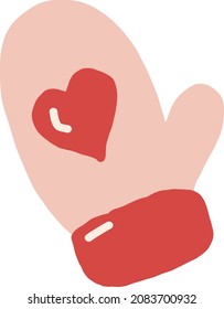 con corazón. doodle dibujado a mano. vector, dibujos animados, minimalismo. , pegatina. invierno, ropa accesoria navidad año nuevo cálido amor de higge
