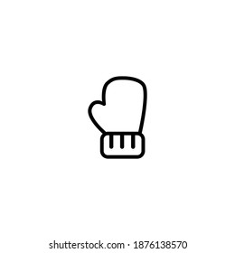 Icono de Mitten. Icono de bebé. Simple, plano, contorno, negro.