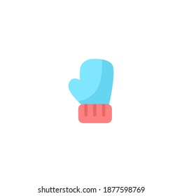 Mitten icon. Baby icon. Simple, flat, color, shading.
