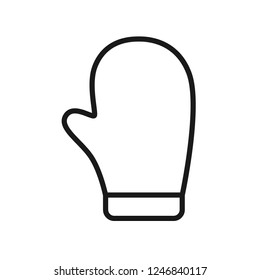 Mitten icon. Christmas glove icon. Santa glove vector sign. Mitten flat symbol. Linear icon