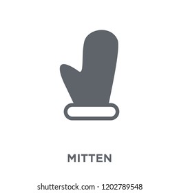 Mitten icon. Mitten design concept from Christmas collection. Simple element vector illustration on white background.