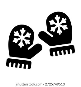 Ilustración vectorial de estilo de glifo de icono de mitón