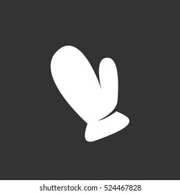 Mitten icon isolated on black background. Mitten vector logo. Flat design style. Modern vector pictogram for web graphics - stock vector