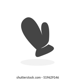 Mitten icon isolated on white background. Mitten vector logo. Flat design style. Modern vector pictogram for web graphics - stock vector