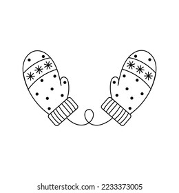 Mitten icon. A pair of Christmas mittens.