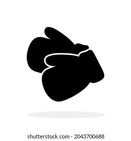 Mitten icon. Set of mittens icons in flat design. Vector illustration. Black icons of winter mittens